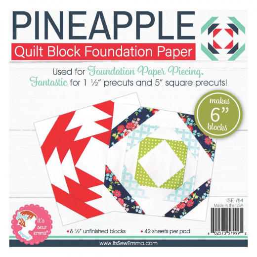 It's Sew Emma Quilt Block Foundation Paper (FPP) - Pineapple 6x6 inch