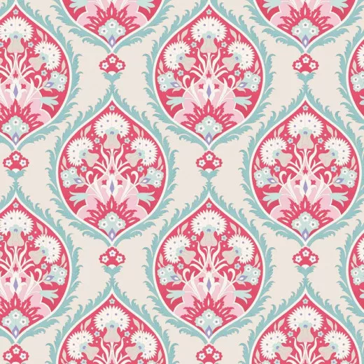 Tilda Fat Quarter - Bon Voyage Flowerleaf red