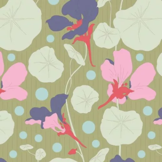 Tilda Fat Quarter - Gardenlife Nasturtium Green