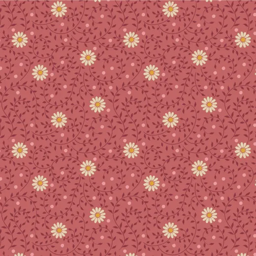 Tilda Baumwollstoff - Sanctuary - Daisydream Rhubarb (Fat Quarter)