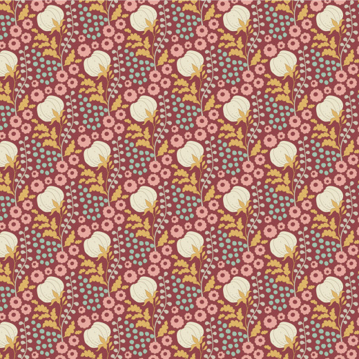Tilda Baumwollstoff - Sanctuary - Cottonfield Maroon (Fat Quarter)