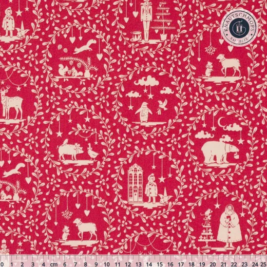 Tilda Baumwollstoff - Merry Little Christmas - Paperscenes Burgundy