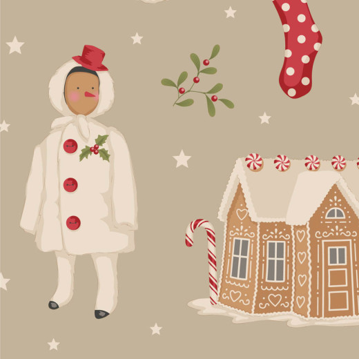 Tilda Baumwollstoff - Merry Little Christmas - Winterfriends Clay