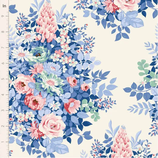 Tilda Baumwollstoff - Something Blue - Whimsyflower Cream Tilda Baumwollstoff - Something Blue - Whimsyflower Cream