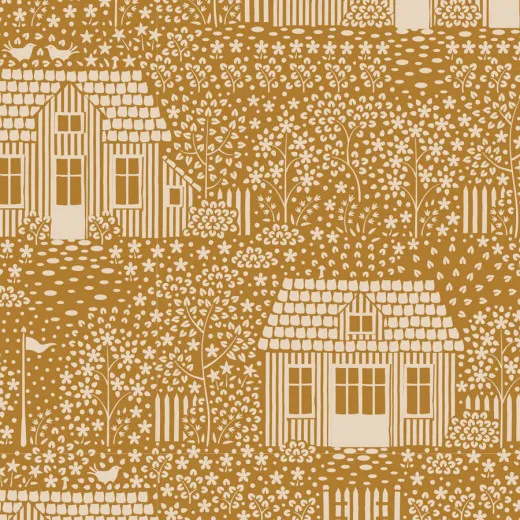 Tilda Baumwollstoff - Hometown - My Neighborhood Mustard (Fat Quarter)