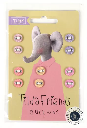 Tilda Knöpfe Chambray Friends pink