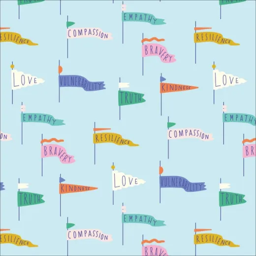Cloud 9 Fabrics - Universal Love - Pennant Power - Light Blue