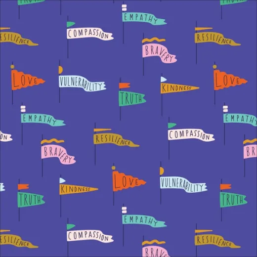 Cloud 9 Fabrics - Universal Love - Pennant Power - Blue