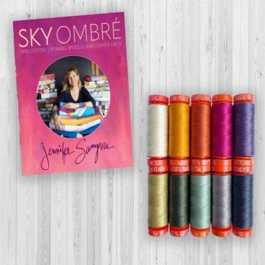 Aurifil 50wt Set - Sky Ombré by Jennifer Sampou