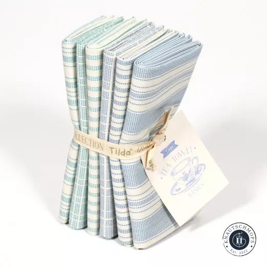 Tilda Fat Quarter Bundle - Tea Towel Basic Blue Teal