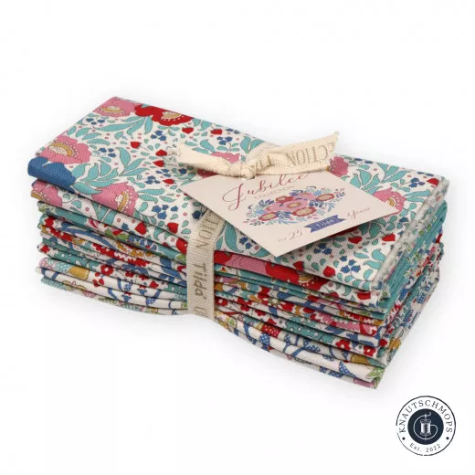 Tilda Fat Quarter Bundle - Jubilee - Teal / White