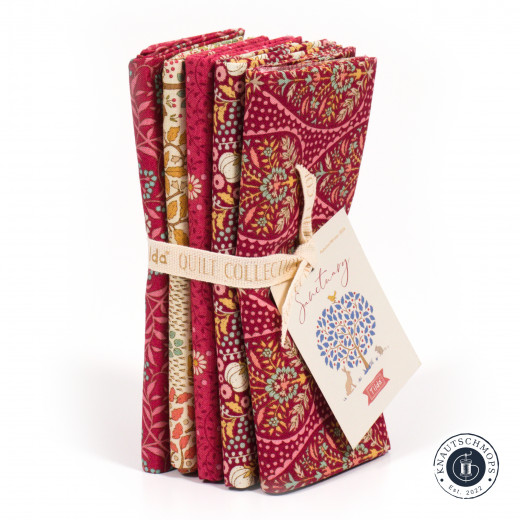 Tilda Fat Quarter Bundle - Sanctuary - Maroon Rhubarb