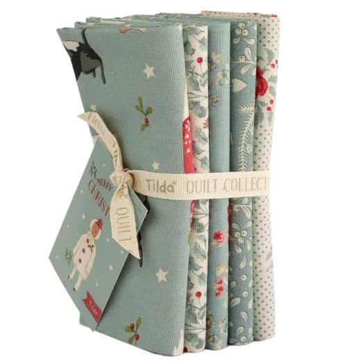 Tilda Fat Quarter Bundle - Merry Little Christmas - Duck Egg