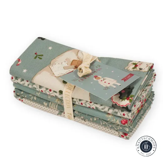 Tilda Fat Quarter Bundle - Merry Little Christmas - Duck Egg