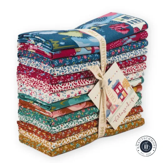Tilda Fat Quarter Bundle - Blenders & Extras - Village Life Tilda Fat Quarter Bundle - Blenders & Extras - Village Life