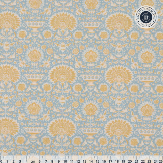 Tilda Baumwollstoff - Bumblebee Garden Bees, blau (60cm-Rest)