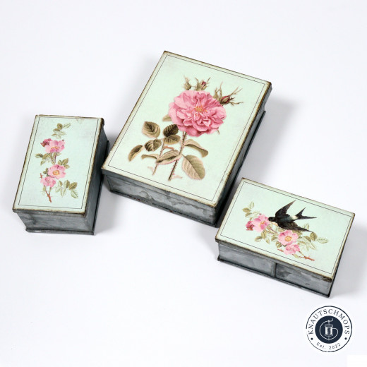 Country Escape Mini Tin Set - drei kleine Dosen aus verzinktem Blech