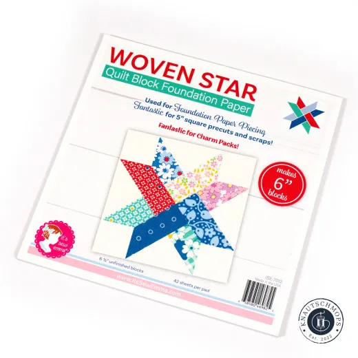 It's Sew Emma Quilt Block Foundation Paper (FPP) - Woven Star 6x6 inch