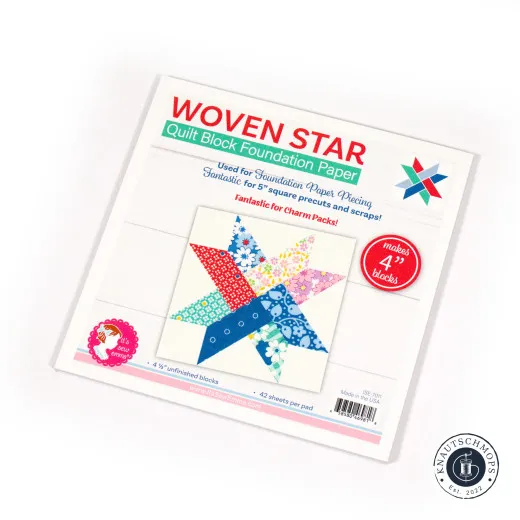 It's Sew Emma Quilt Block Foundation Paper (FPP) - Woven Star 4x4 inch