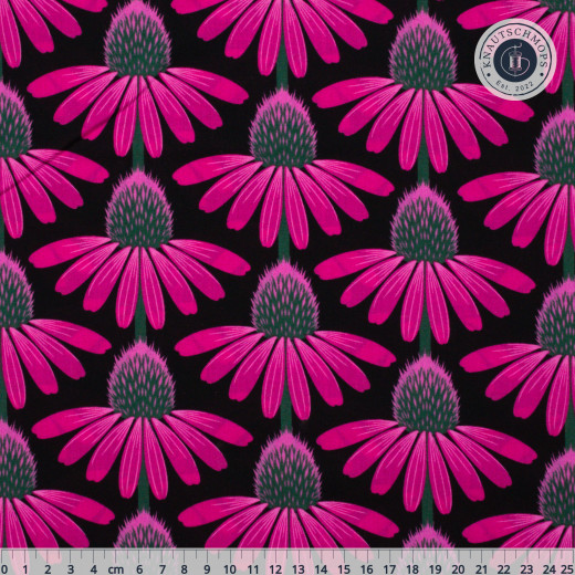 Anna Maria Cotton Lawn Designerstoff - Love Always - Echinacea - Ruby