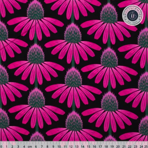 Anna Maria Cotton Lawn Designerstoff - Love Always - Echinacea - Ruby