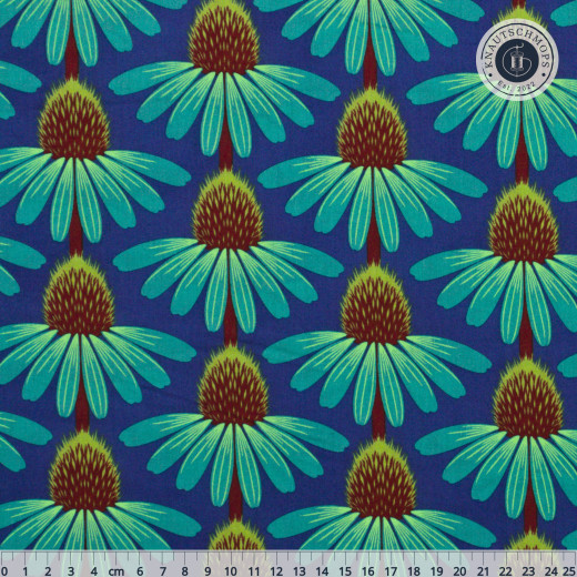Anna Maria Cotton Lawn Designerstoff - Love Always - Echinacea - Sea