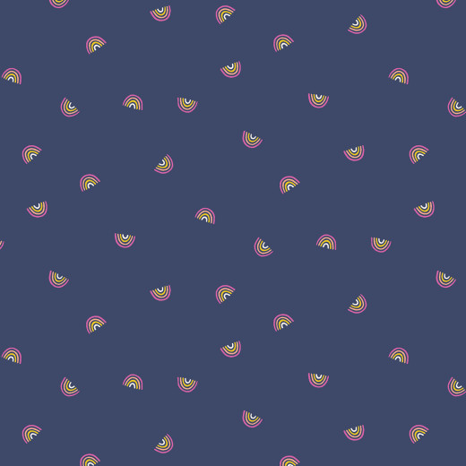 Cotton & Steel - Basics - Always Look For Rainbows - In The Midnight Hour Fabric