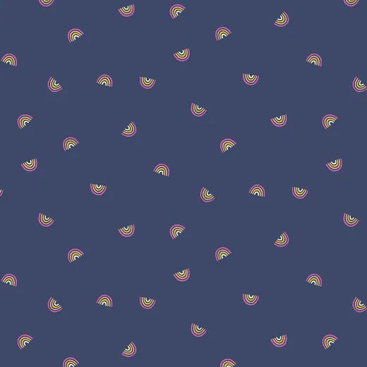 Cotton & Steel - Basics - Always Look For Rainbows - In The Midnight Hour Fabric
