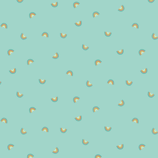 Cotton & Steel - Basics - Always Look For Rainbows - Refreshing Teal Fabric
