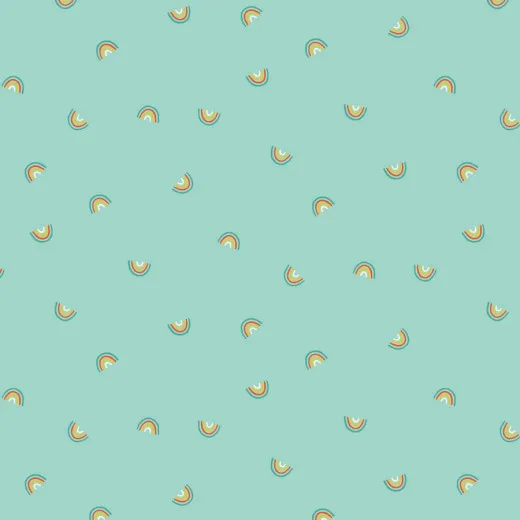 Cotton & Steel - Basics - Always Look For Rainbows - Refreshing Teal Fabric