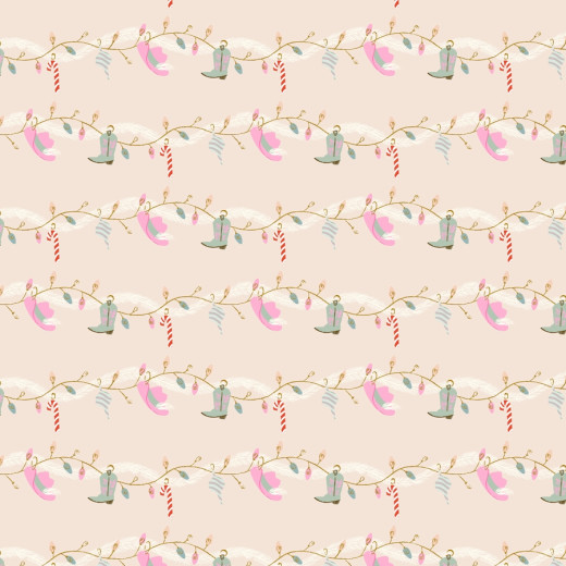Cotton&Steel Fabrics - Yee-Haw Holidays - Giddy-Up Garland - There’S Snow Place Like Home Metallic