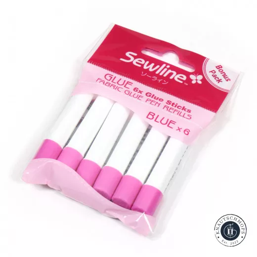 Sewline Water-Soluble Fabric Glue Pen Nachfüller blau (6er Pack)