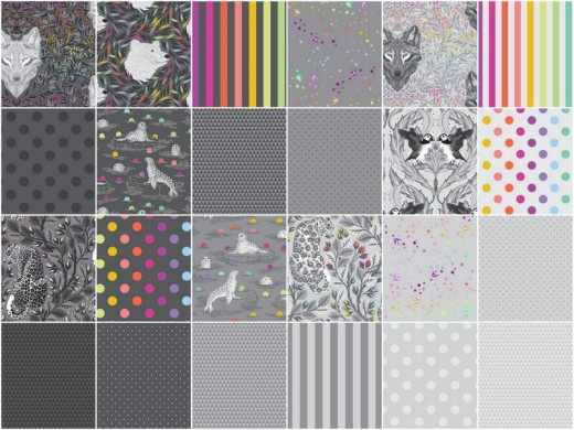 Tula Pink Fat Quarter Set - Graywork