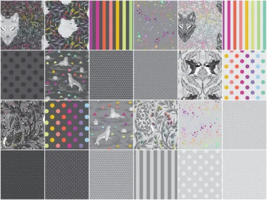 Tula Pink Fat Quarter Set - Graywork