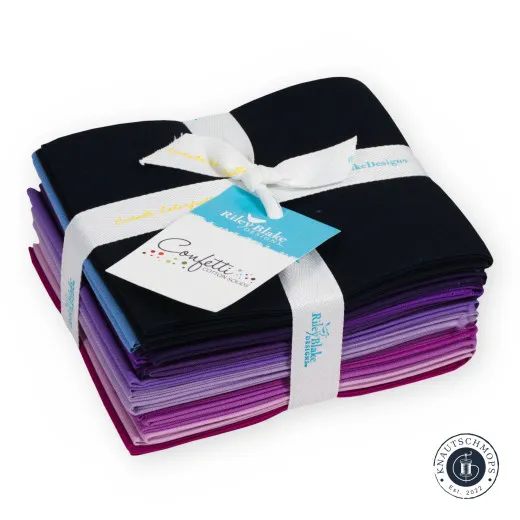 Riley Blake Basic - Confetti Cotton Solid - Fat Quarter Bundle - Purple
