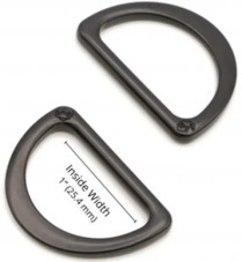 ByAnnie's - 1inch D-Ring Flat - Black metal