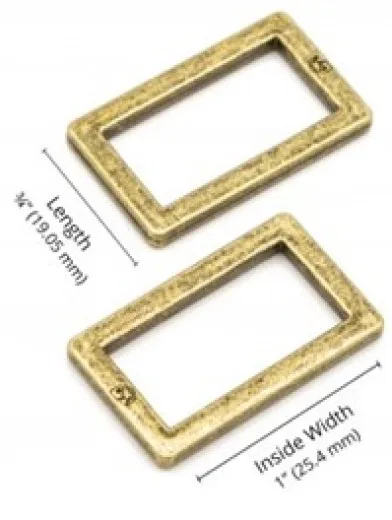 ByAnnie's - 1inch Rectangle Ring Flat - Antique Brass