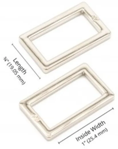ByAnnie's - 1inch Rectangle Ring Flat - Nickel