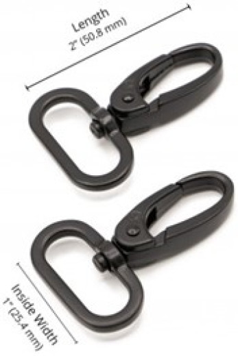 ByAnnie's - 1inch Swivel Snap Hook - Black (Drehbarer Karabinerhaken)