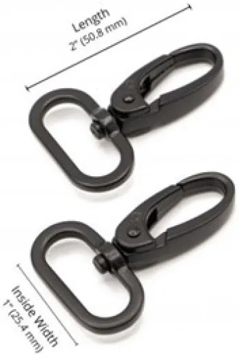ByAnnie's - 1inch Swivel Snap Hook - Black (Drehbarer Karabinerhaken)