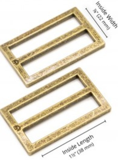 ByAnnie's - 1.5inch Slider - widemouth, flat - Antique Brass