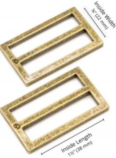 ByAnnie's - 1.5inch Slider - widemouth, flat - Antique Brass