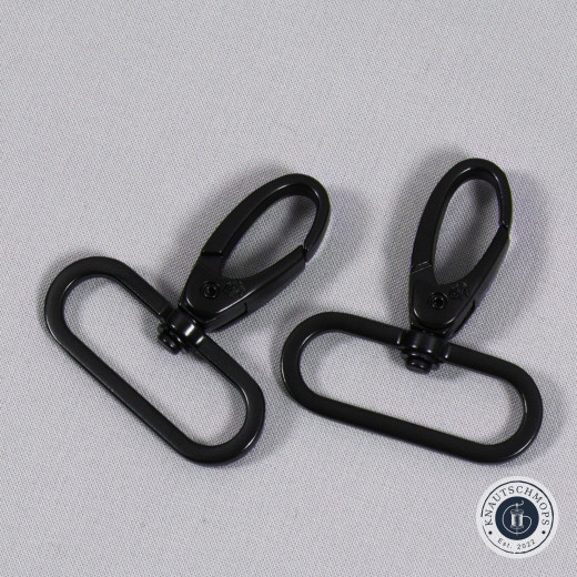 ByAnnie's - 1.5inch Swivel Snap Hook - Black metal (Drehbarer Karabinerhaken)