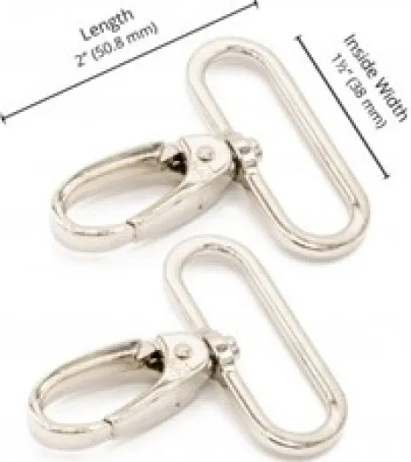 ByAnnie's - 1.5inch Swivel Snap Hook - Nickel (Drehbarer Karabinerhaken)