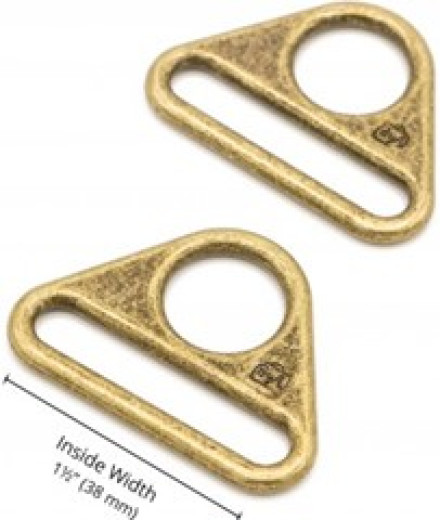 ByAnnie's - 1.5inch Triangle Ring flat - Antique Brass