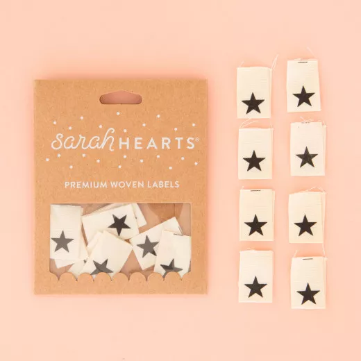 Sarah Hearts Label - black Star