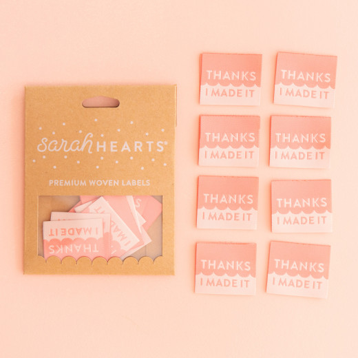 Sarah Hearts Label - Thanks I Made It coral