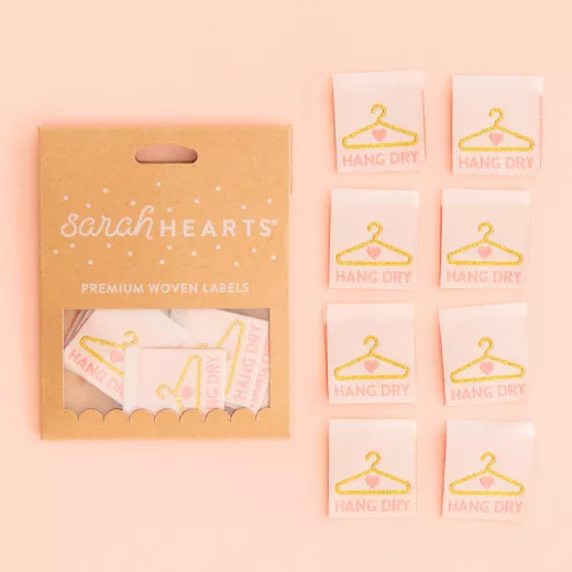 Sarah Hearts Label - Hang Dry Metallic Gold