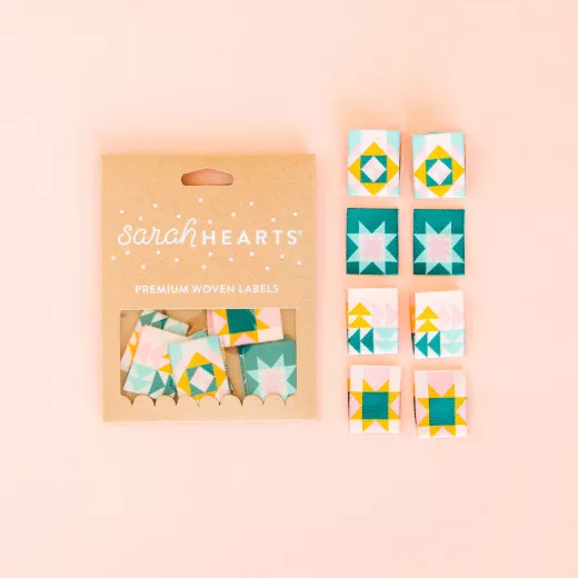 Sarah Hearts Label - Quilt Block