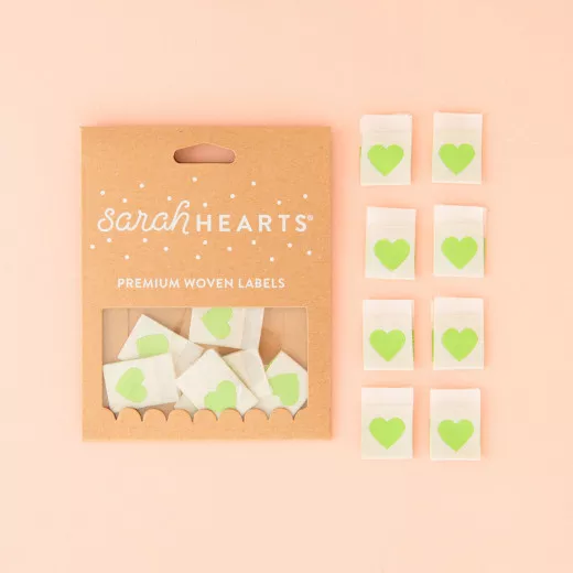 Sarah Hearts Label - Green Heart